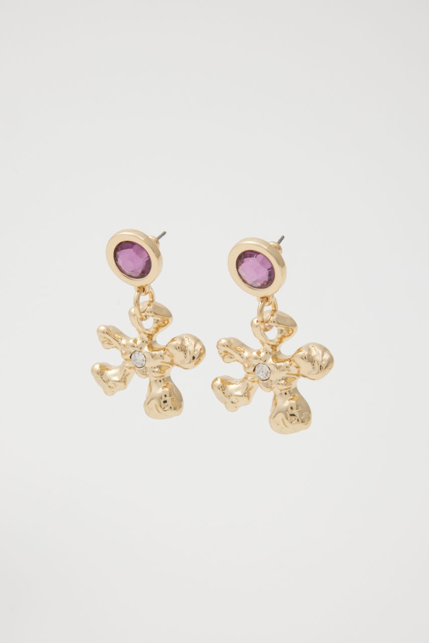 METAL FLOWER ピアス GLD FREE