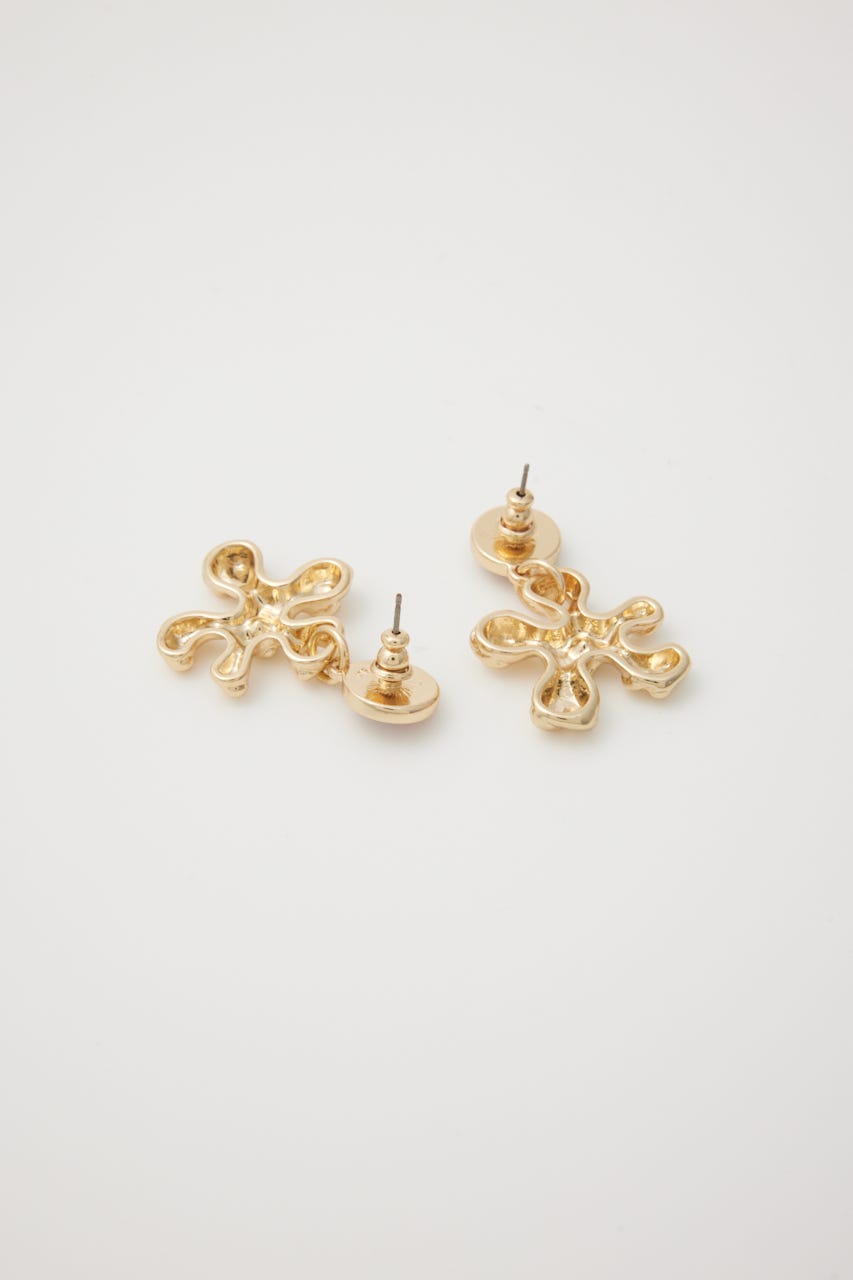 METAL FLOWER ピアス GLD FREE