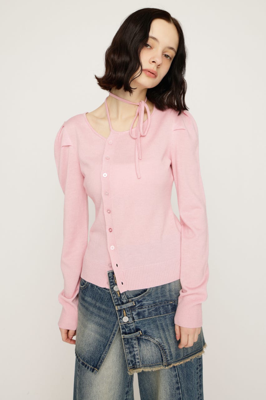 CURVE RIBBON HG PUFF トップス L/PNK FREE