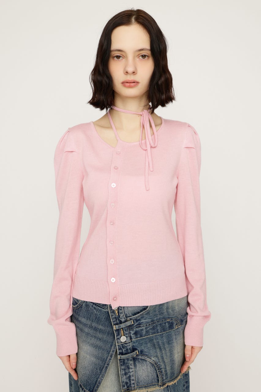 CURVE RIBBON HG PUFF トップス L/PNK FREE