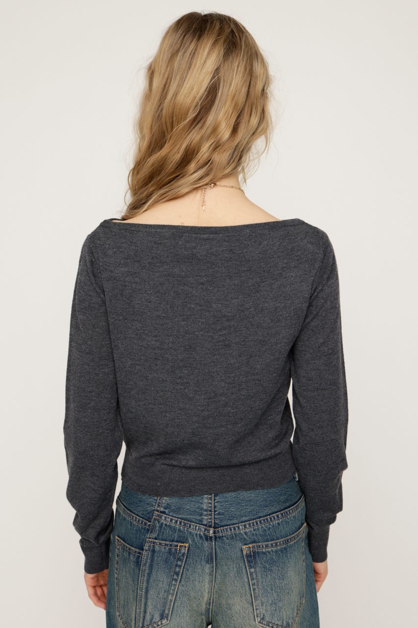 OFF SHOULDER 2WAY HG トップス D/GRY FREE