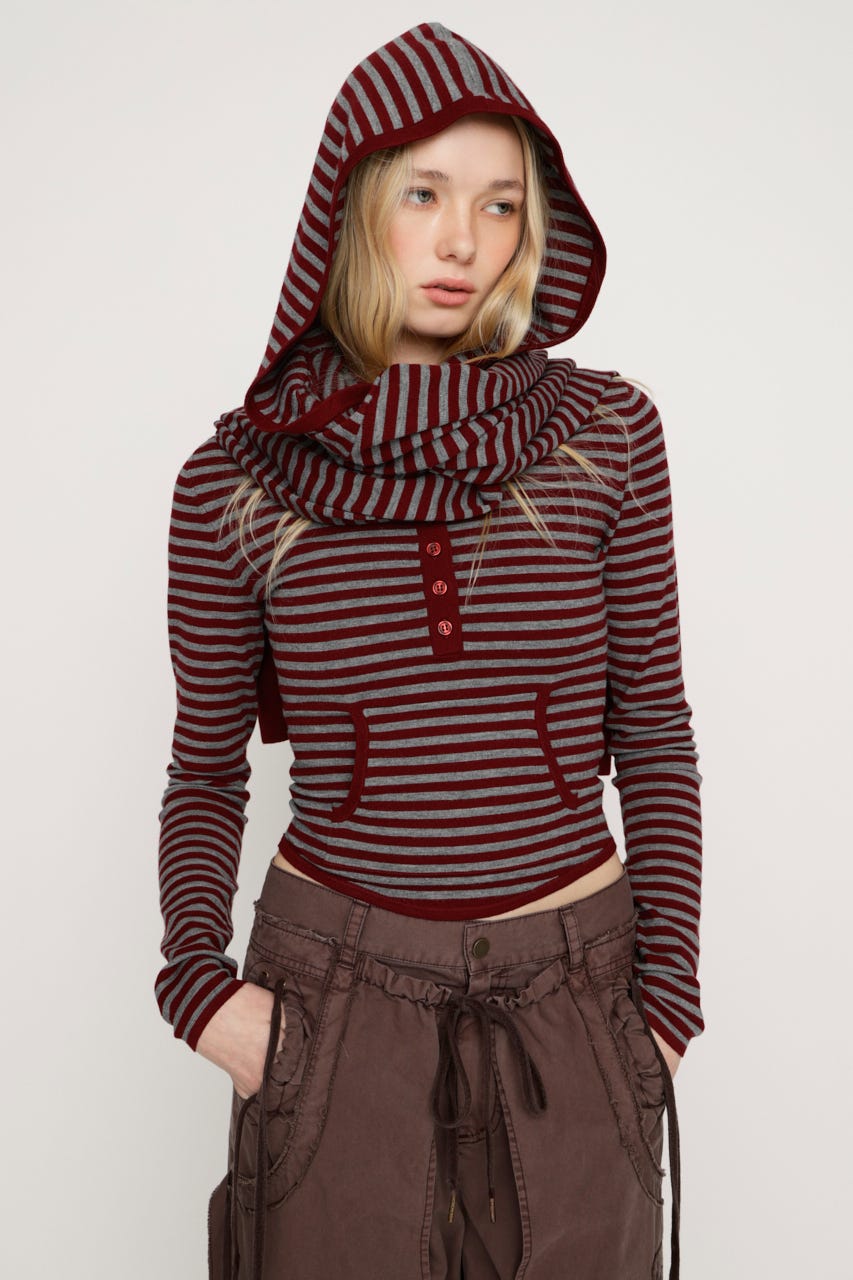 KNIT BOLERO M/RED FREE