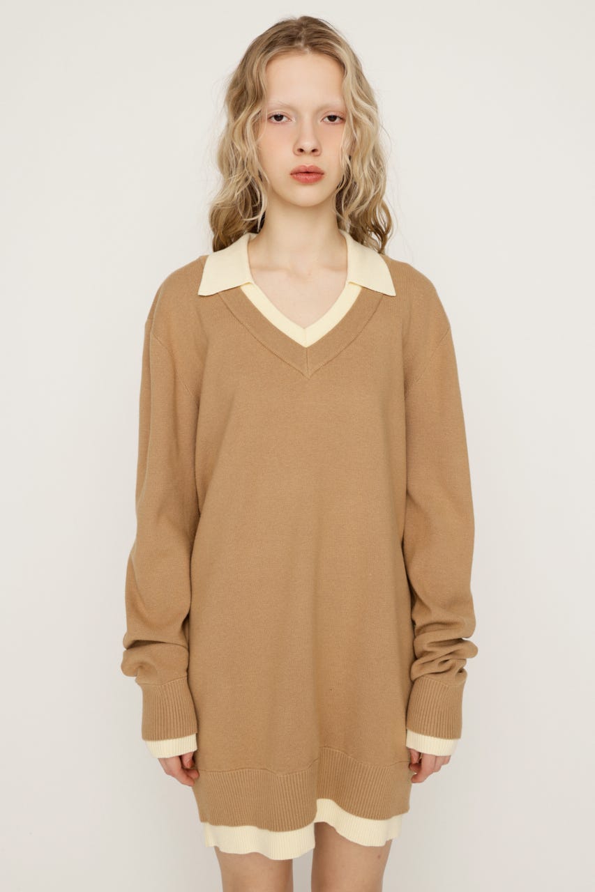 LAYERED V／N HG ワンピース BEG FREE