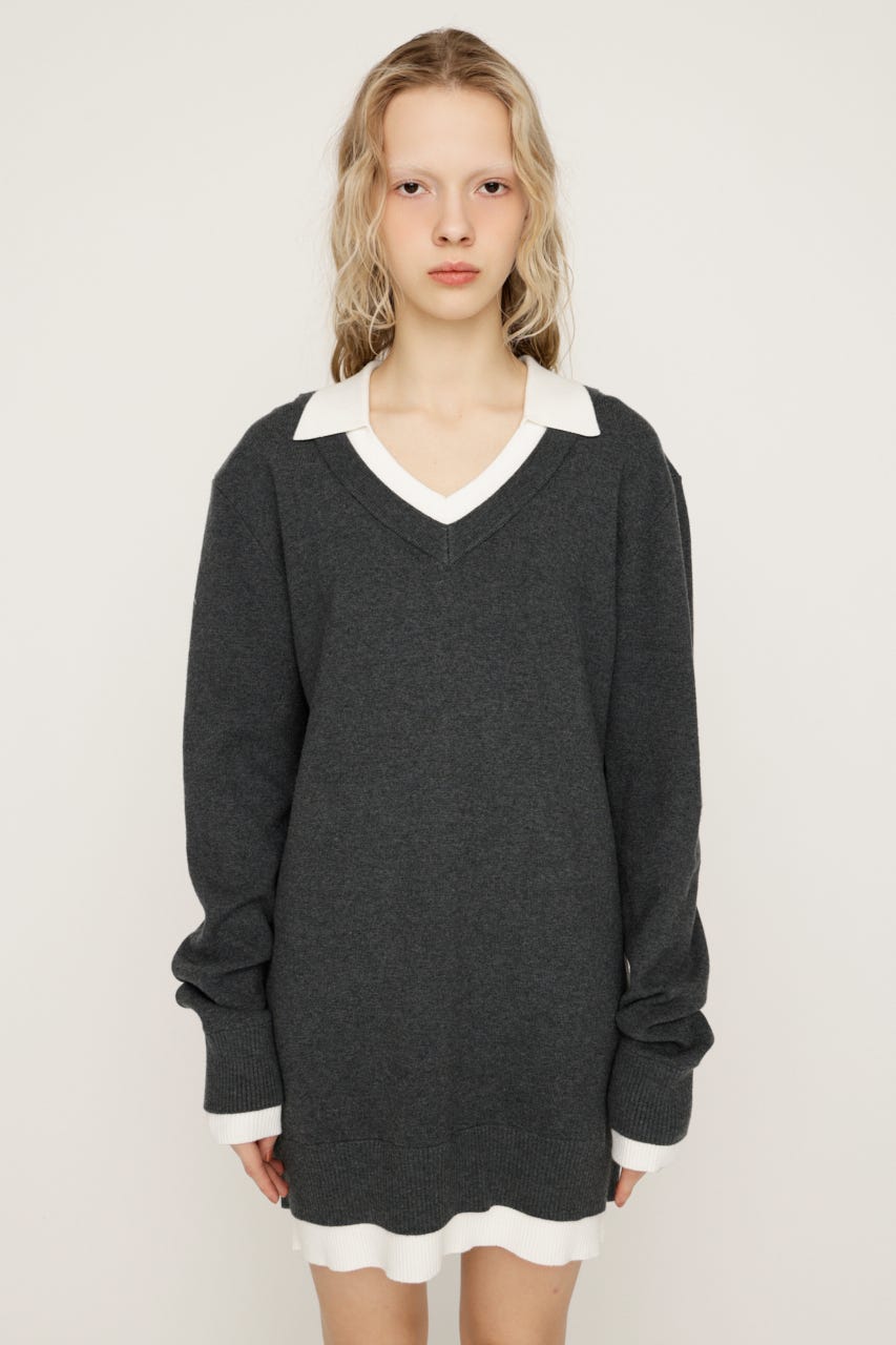 LAYERED V／N HG ワンピース T.GRY FREE