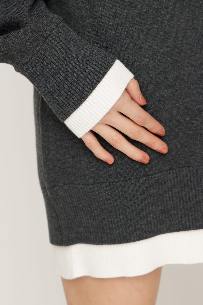 LAYERED V／N HG ワンピース T.GRY FREE