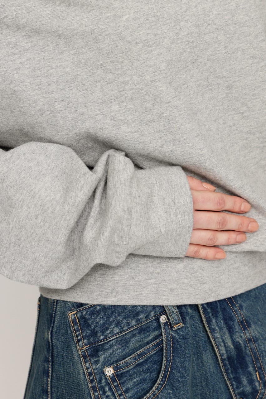 TUCKED OFFSHOULDER トップス T.GRY FREE