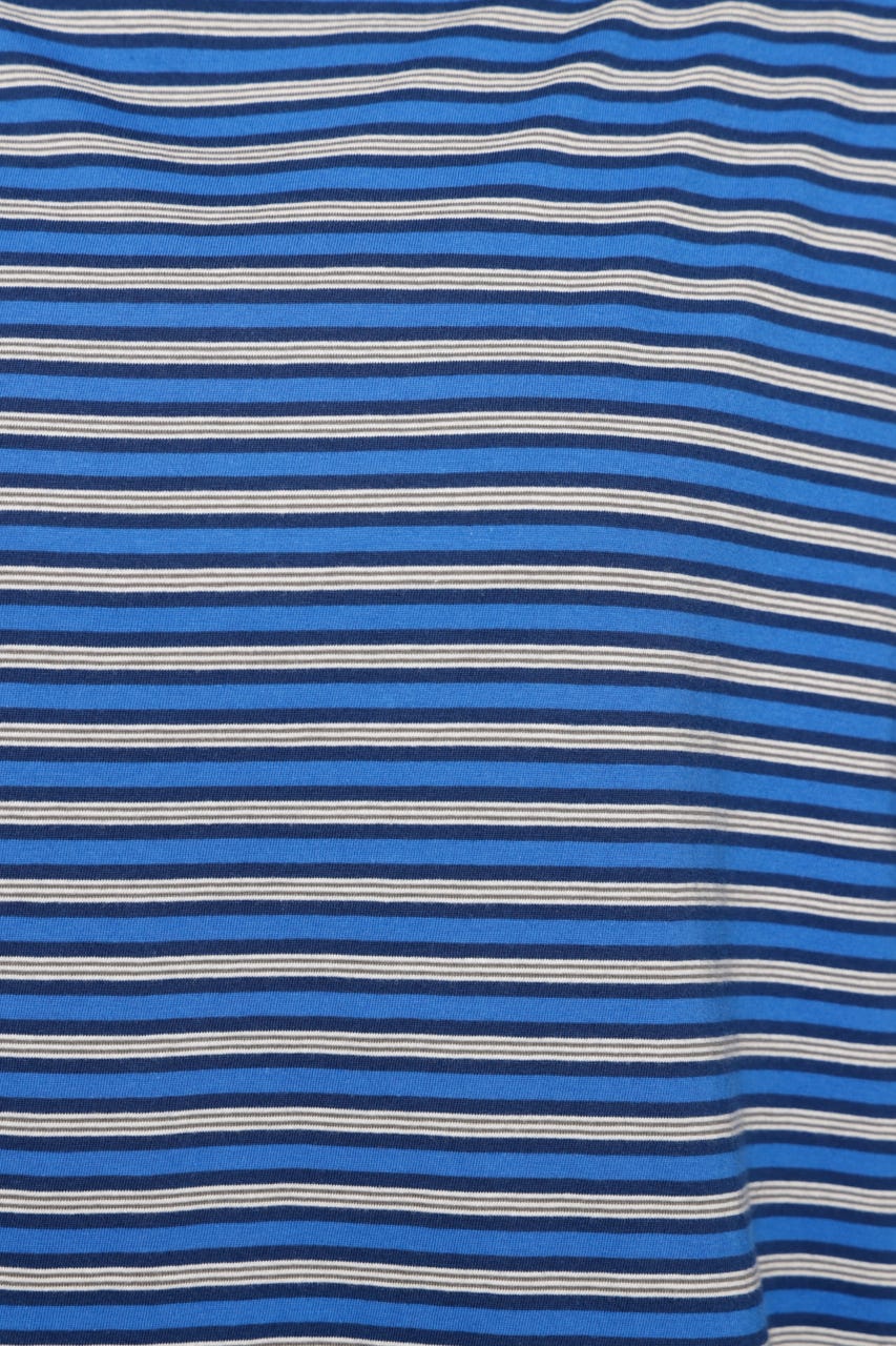 ASYMMETRY BORDER L／S トップス M/BLU FREE