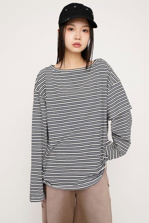 ASYMMETRY BORDER L／S トップス