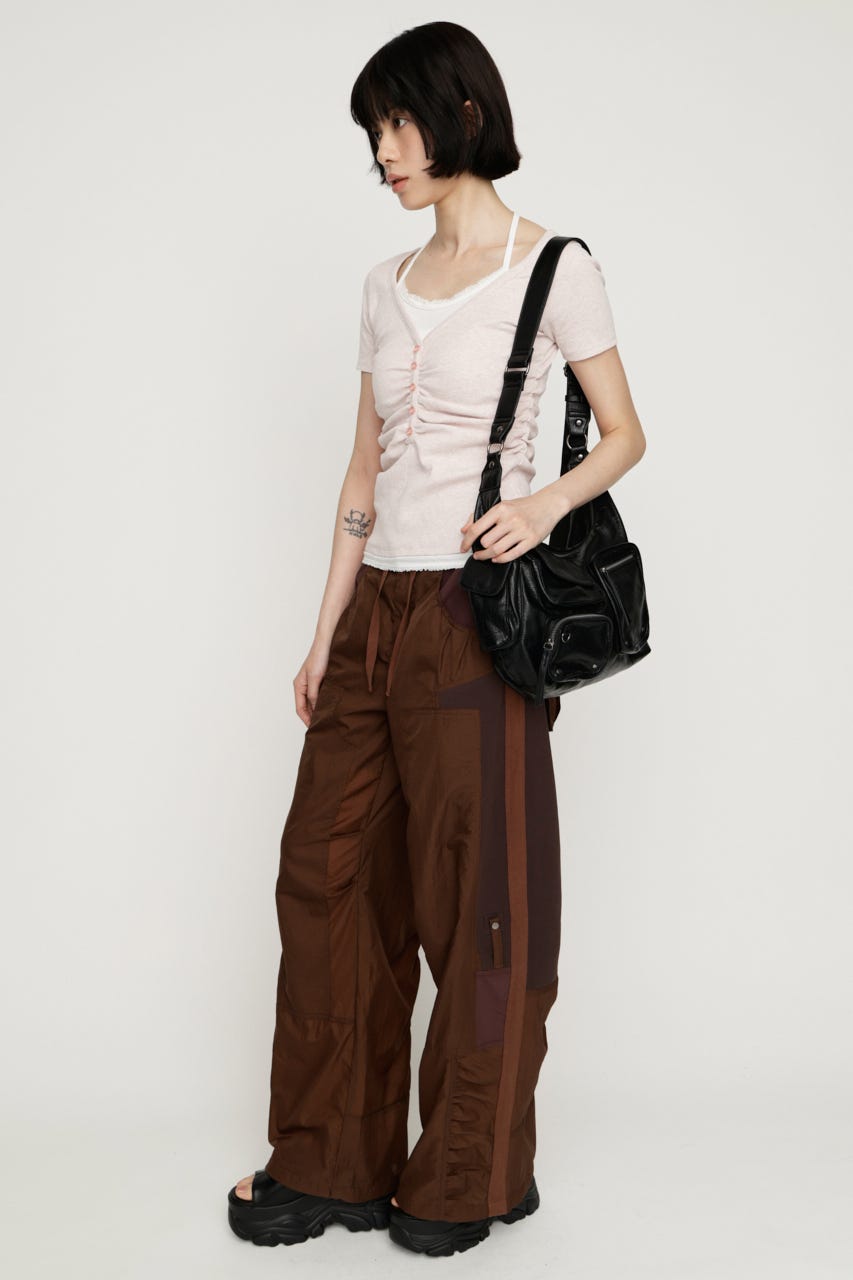 LAYERED LIKE CUT S／S トップス L/PNK FREE