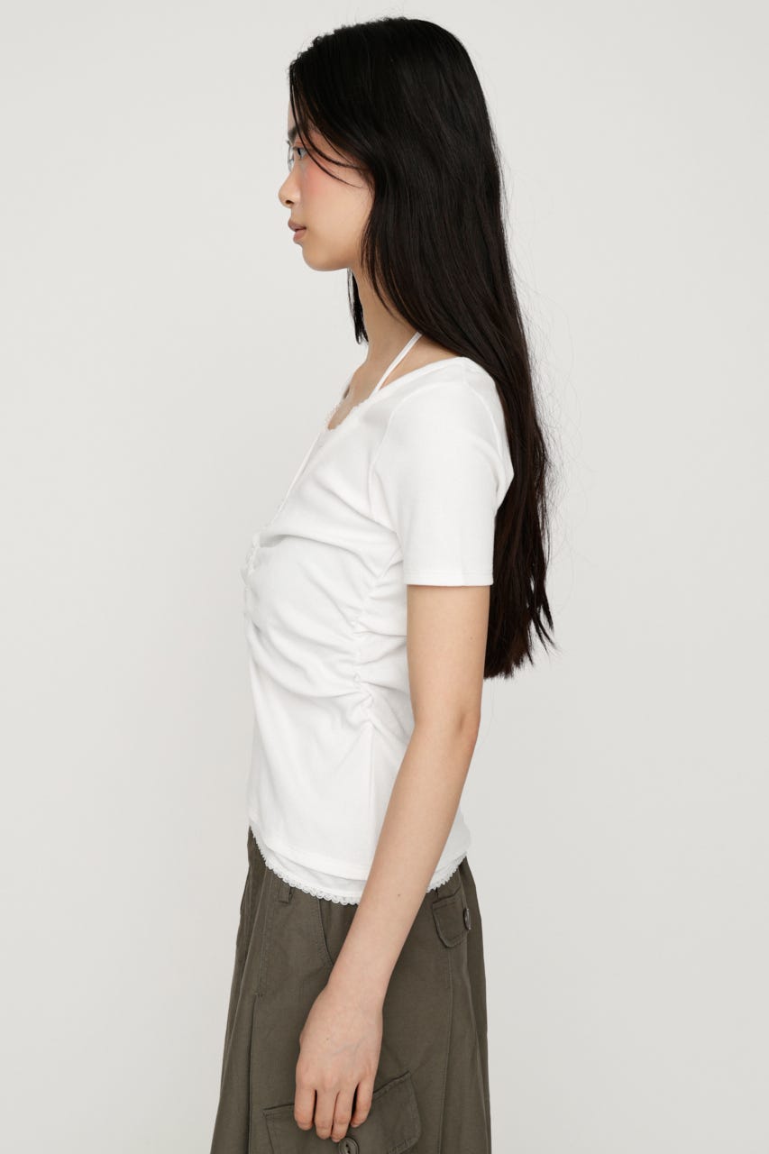 LAYERED LIKE CUT S／S トップス O/WHT FREE