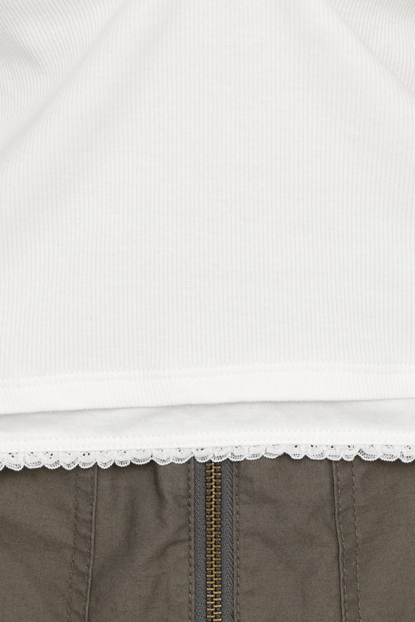 LAYERED LIKE CUT S／S トップス O/WHT FREE