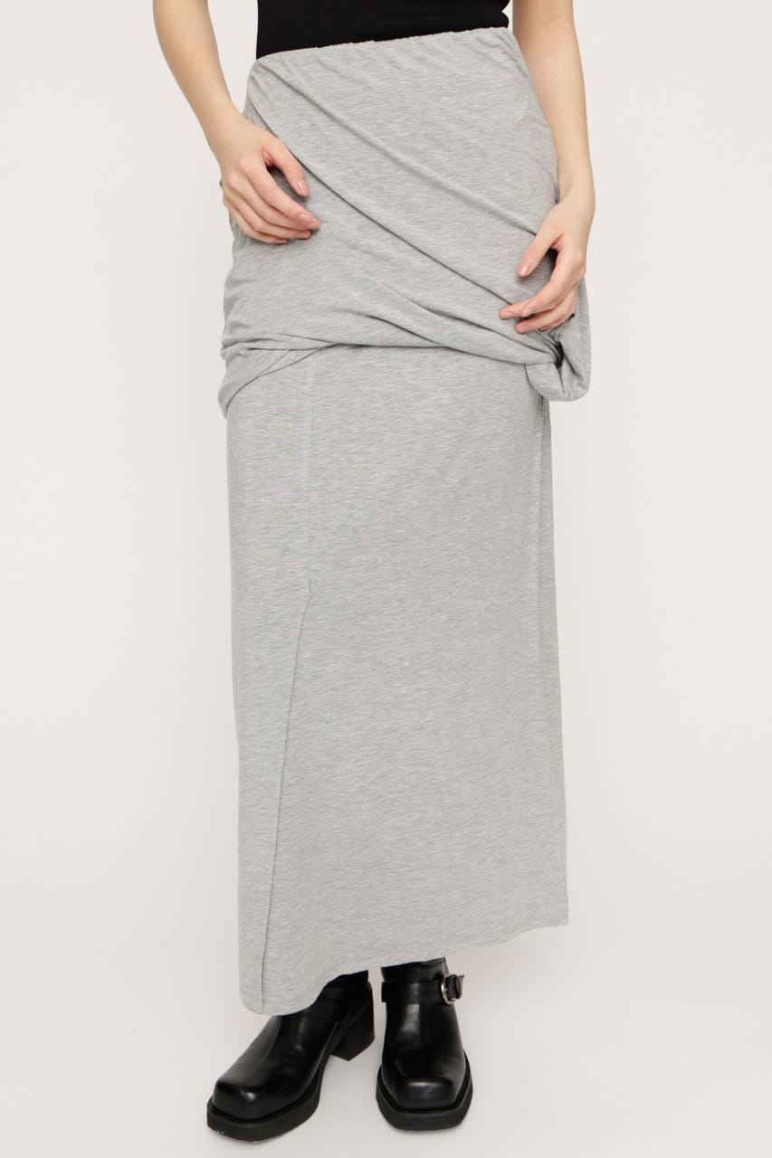 DRAPE CUT ロングスカート T.GRY FREE