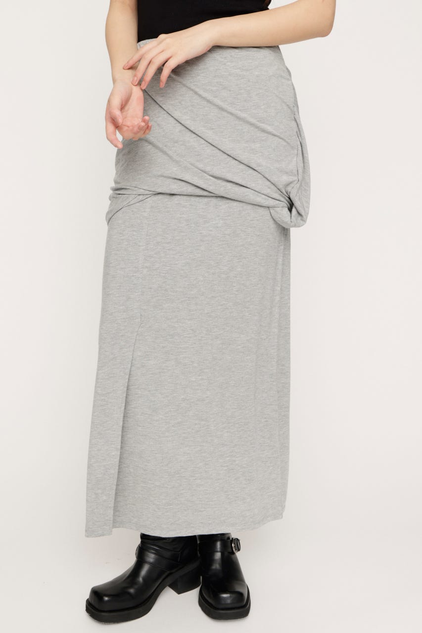 DRAPE CUT ロングスカート T.GRY FREE