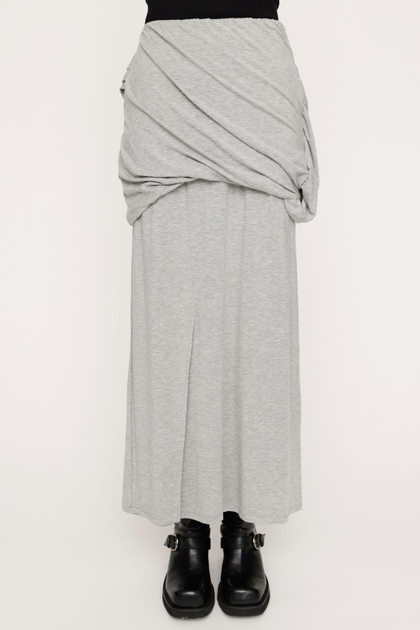 DRAPE CUT ロングスカート T.GRY FREE