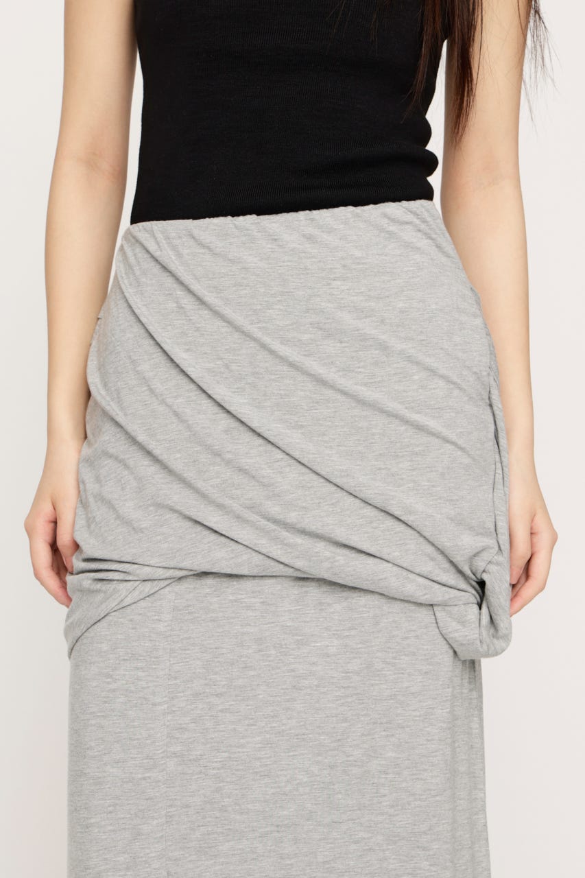 DRAPE CUT ロングスカート T.GRY FREE