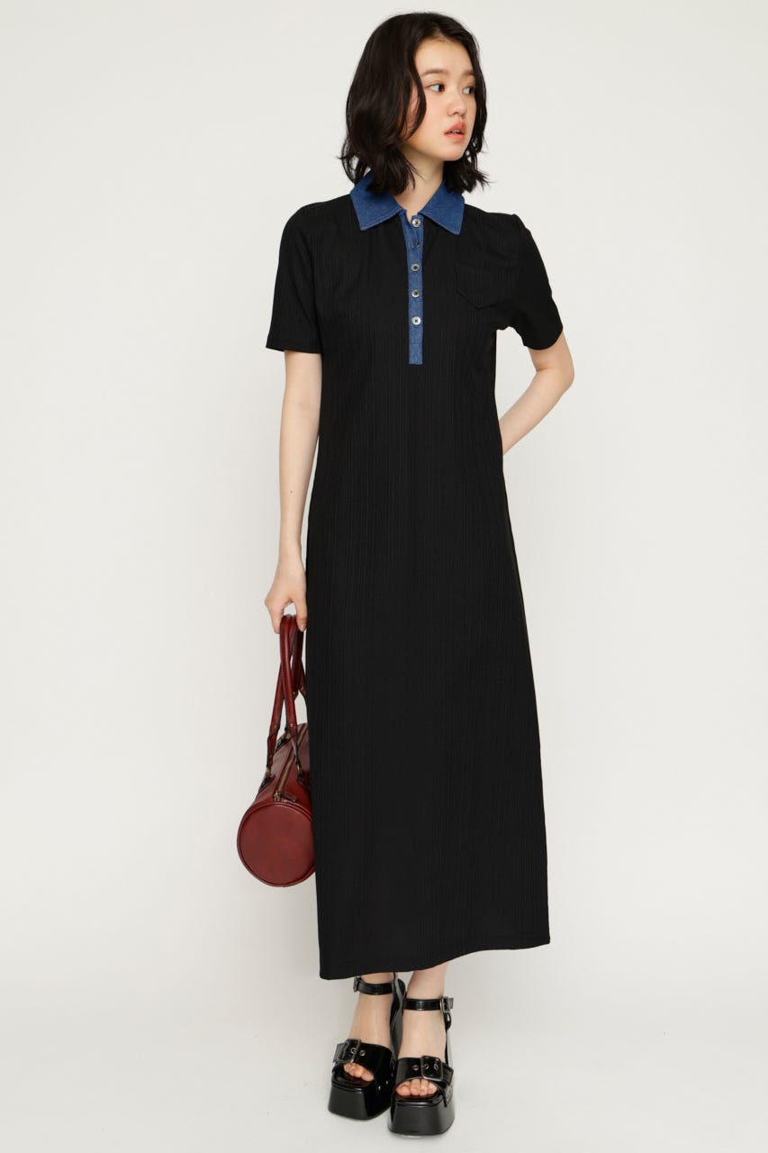 DOCKING POLO ロングワンピース BLK FREE