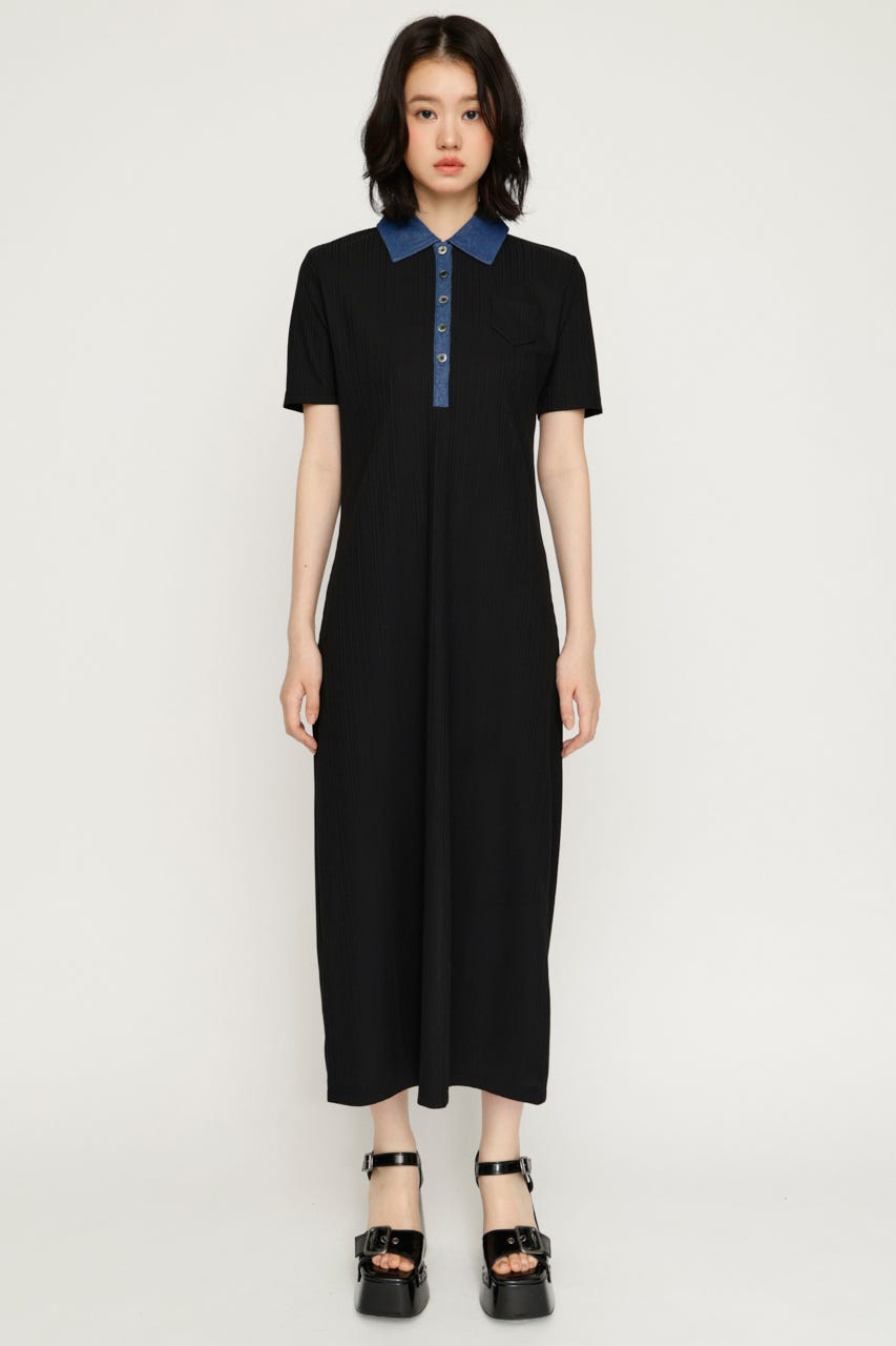 DOCKING POLO ロングワンピース BLK FREE