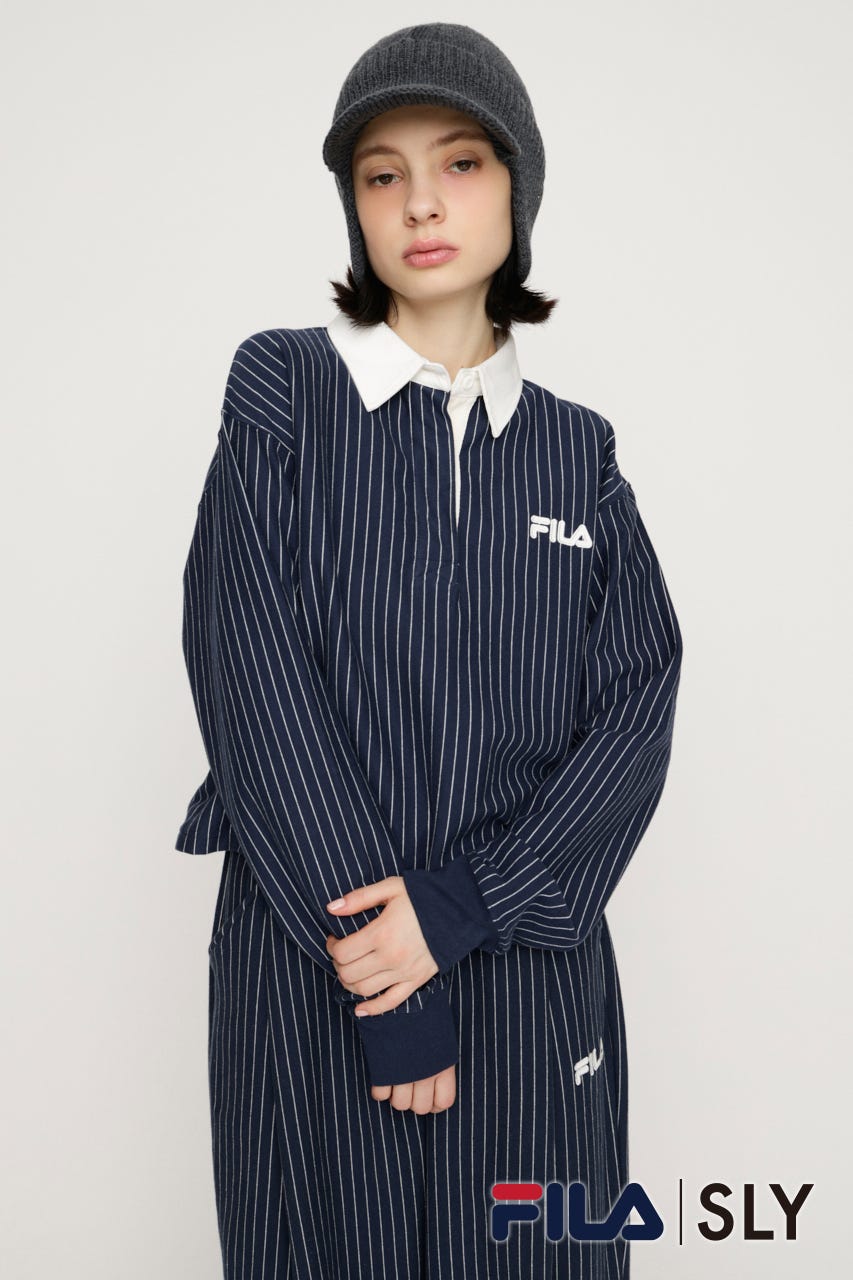FILA x SLY RUGGER シャツ M/NVY FREE