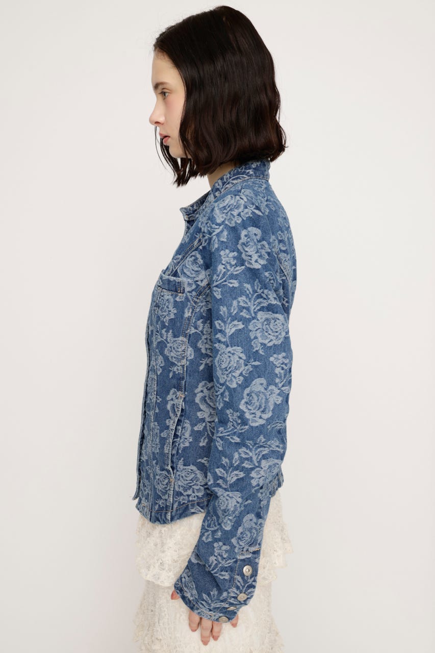NAPOLEON STUDDED ROSE DENIM ジャケット M/BLU FREE