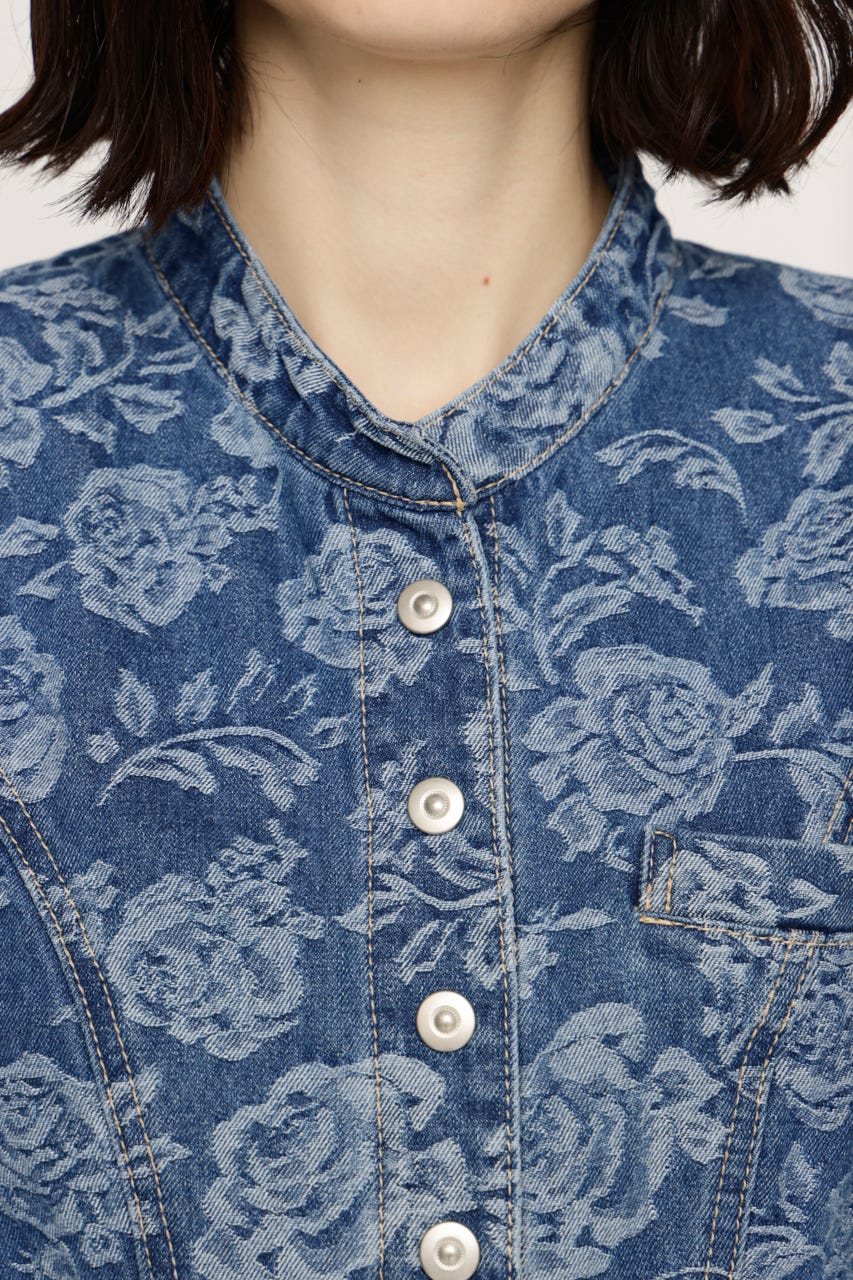 NAPOLEON STUDDED ROSE DENIM ジャケット M/BLU FREE