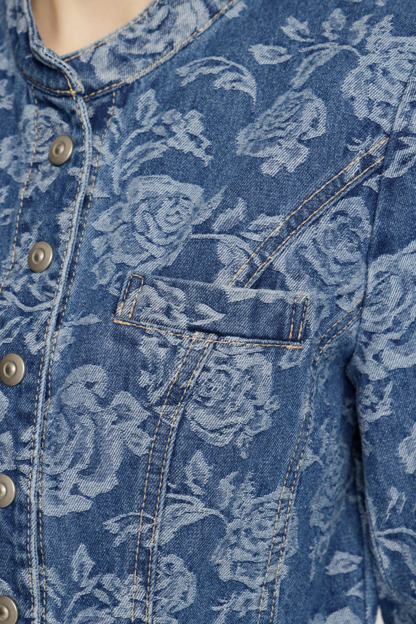 NAPOLEON STUDDED ROSE DENIM ジャケット M/BLU FREE