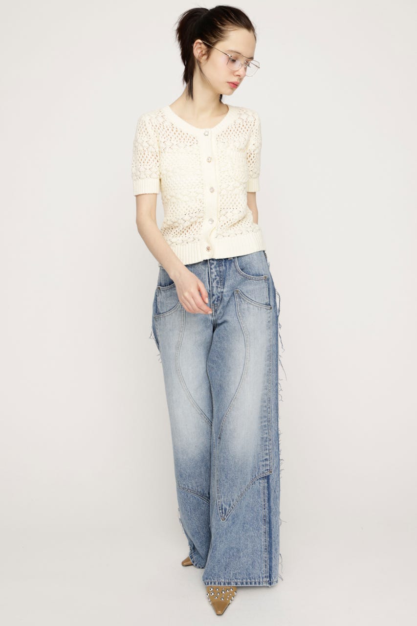 L／W PATCHED PANEL FLARE DENIM L/BLU 1