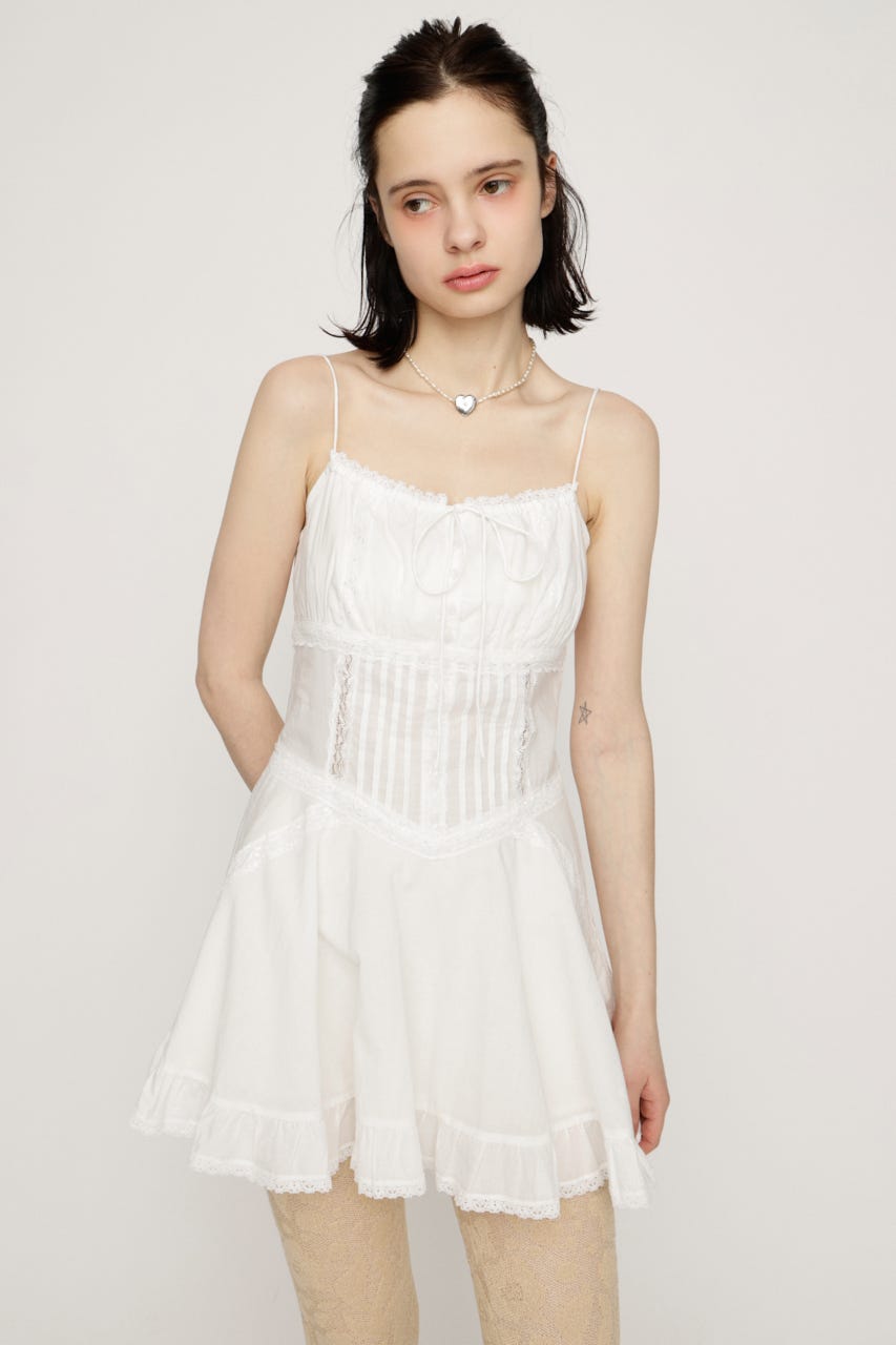 COTTON FRILL CAMI トップス IVOY FREE