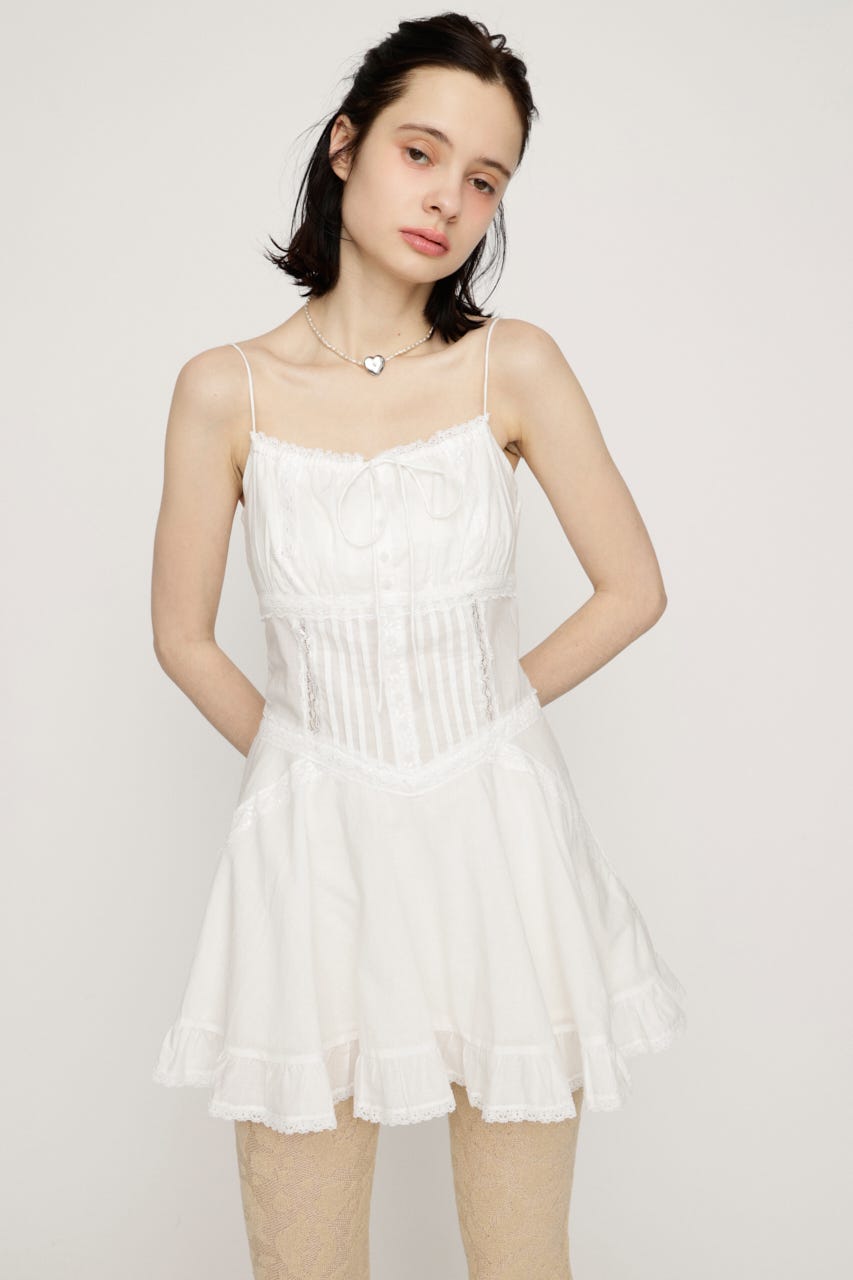 COTTON FRILL CAMI トップス IVOY FREE