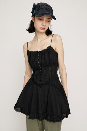 COTTON FRILL CAMI トップス
