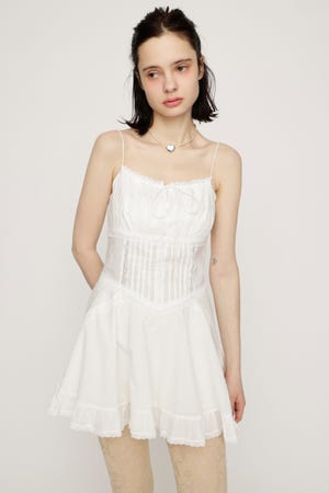 COTTON FRILL CAMI トップス