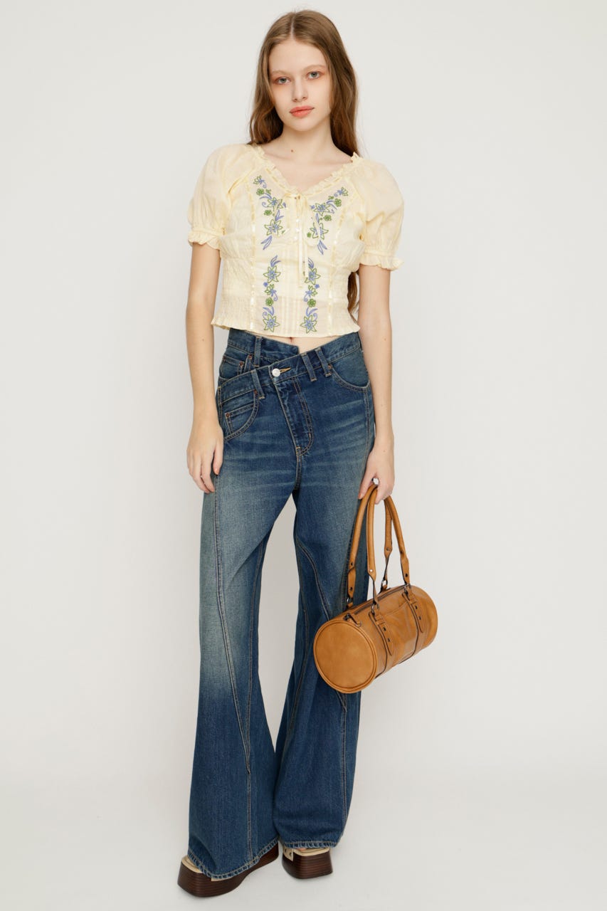 BLOOMING EMBROIDERY ブラウス L/YEL FREE