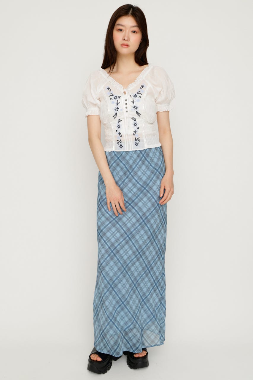 BLOOMING EMBROIDERY ブラウス WHT FREE