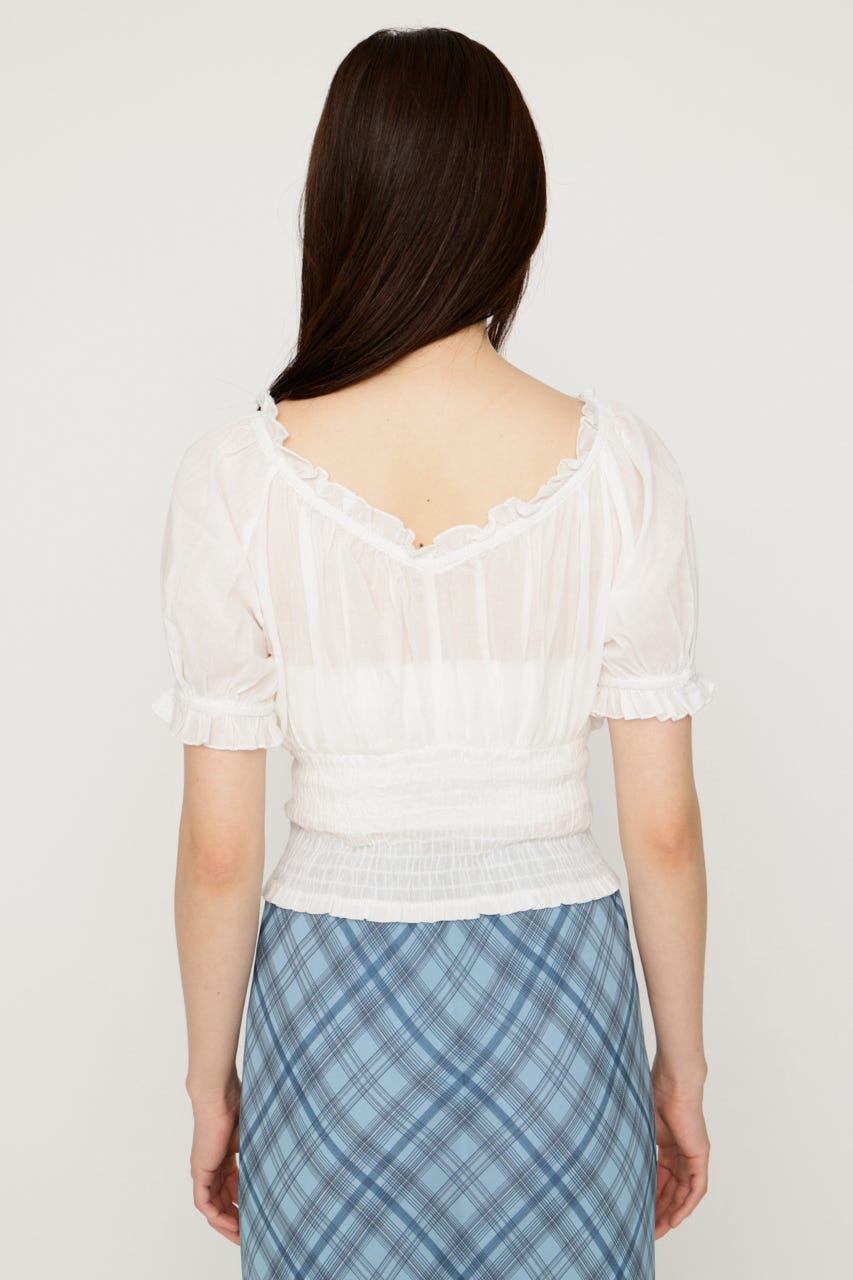 BLOOMING EMBROIDERY ブラウス WHT FREE
