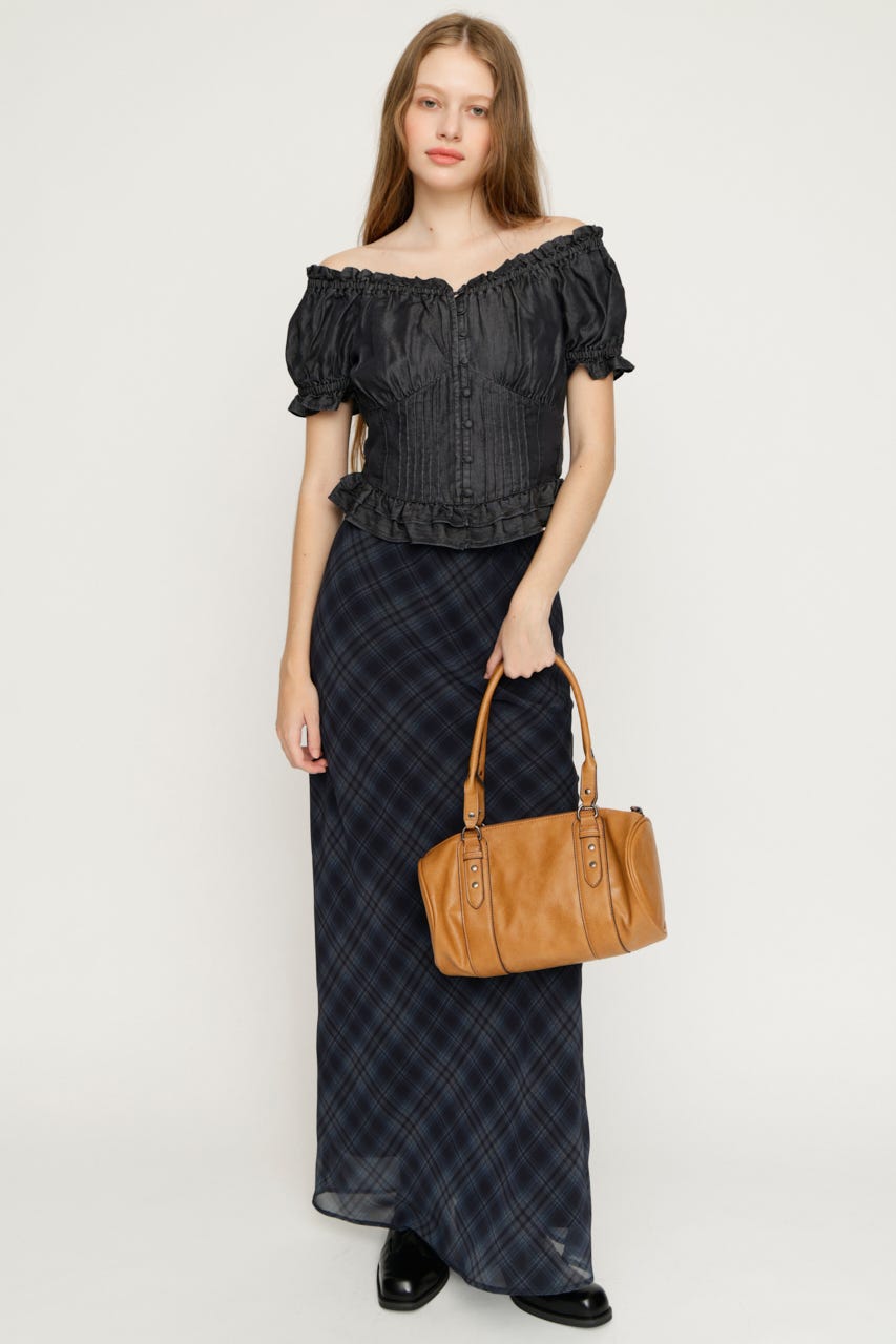 PUFF SLEEVES WOVEN トップス BLK FREE