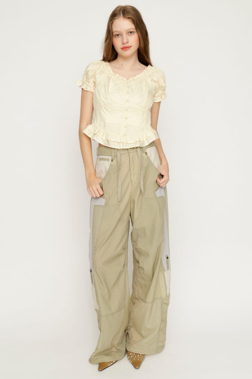 PUFF SLEEVES WOVEN トップス IVOY FREE