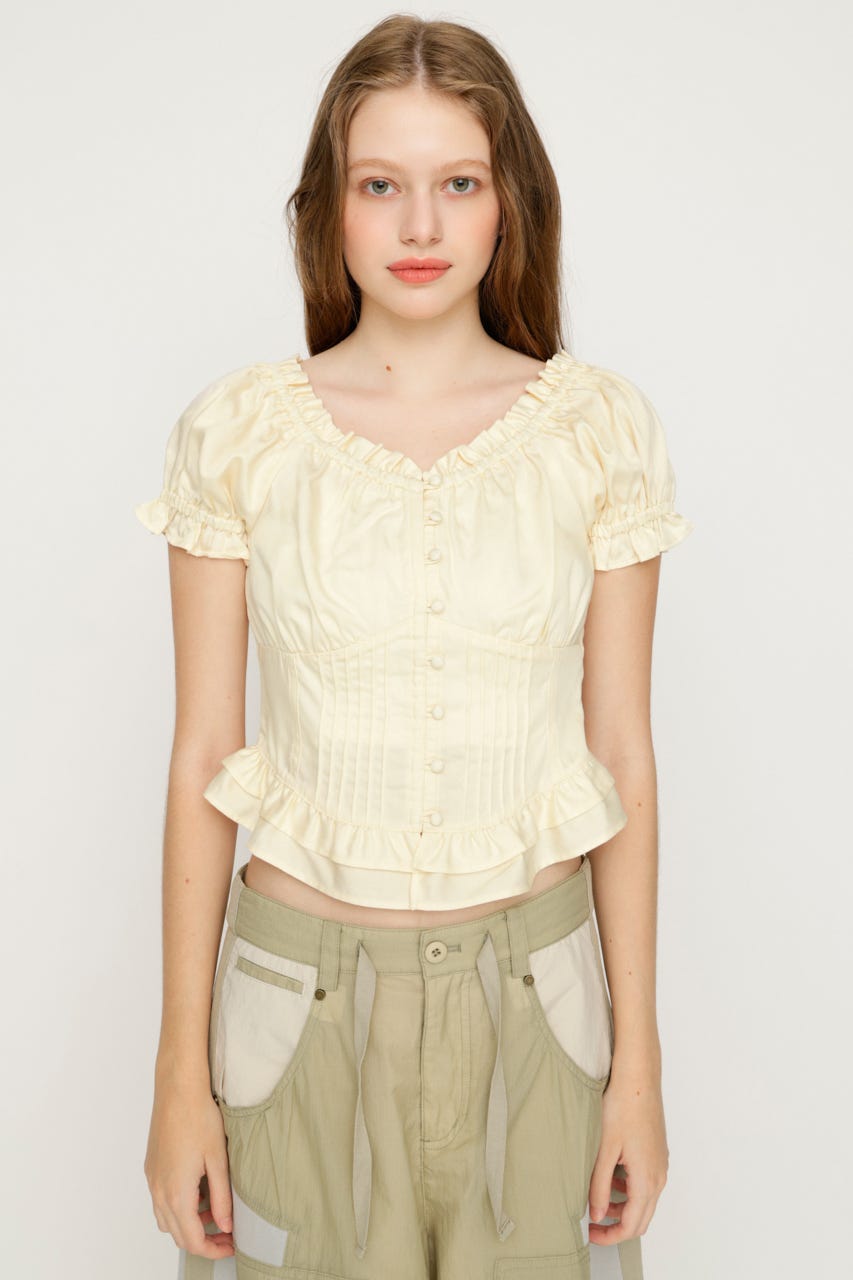 PUFF SLEEVES WOVEN トップス IVOY FREE