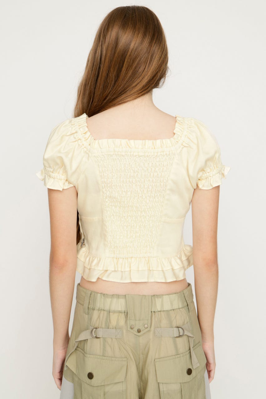 PUFF SLEEVES WOVEN トップス IVOY FREE