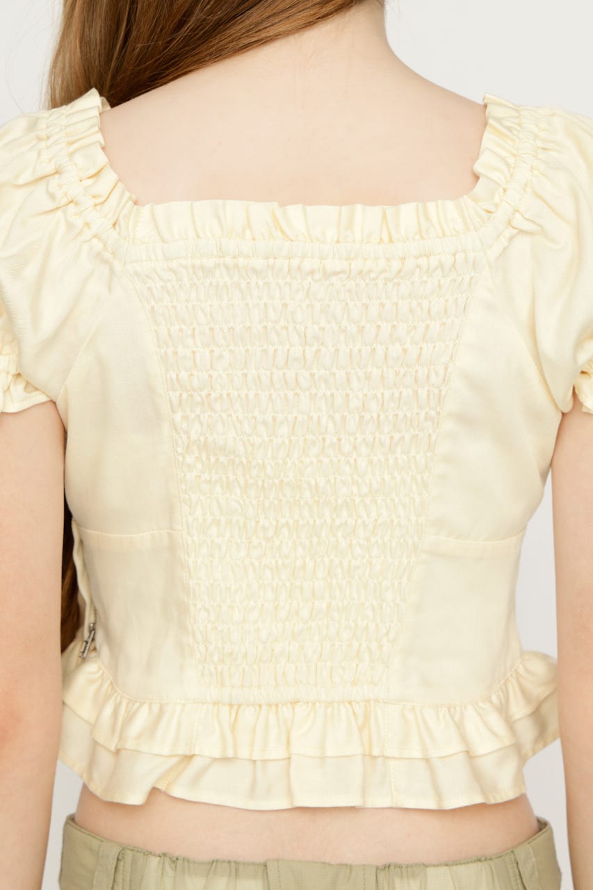 PUFF SLEEVES WOVEN トップス IVOY FREE