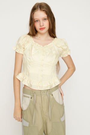 PUFF SLEEVES WOVEN トップス