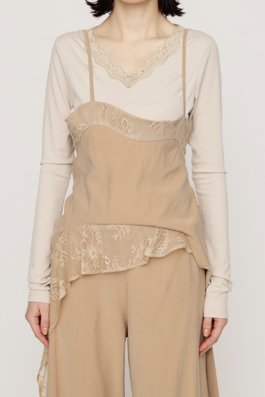 CAMI LAYERED DRAPE パンツ BEG 2