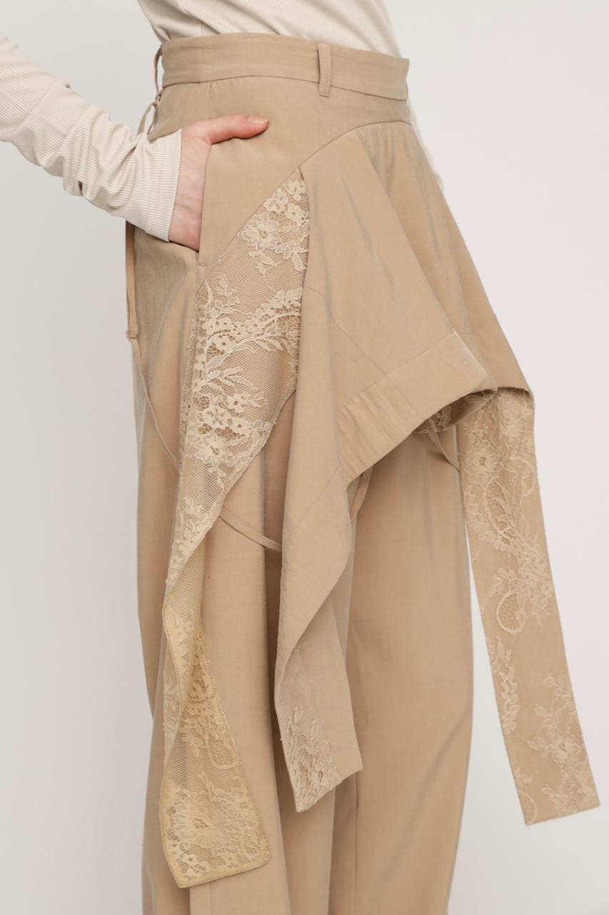 CAMI LAYERED DRAPE パンツ BEG 2