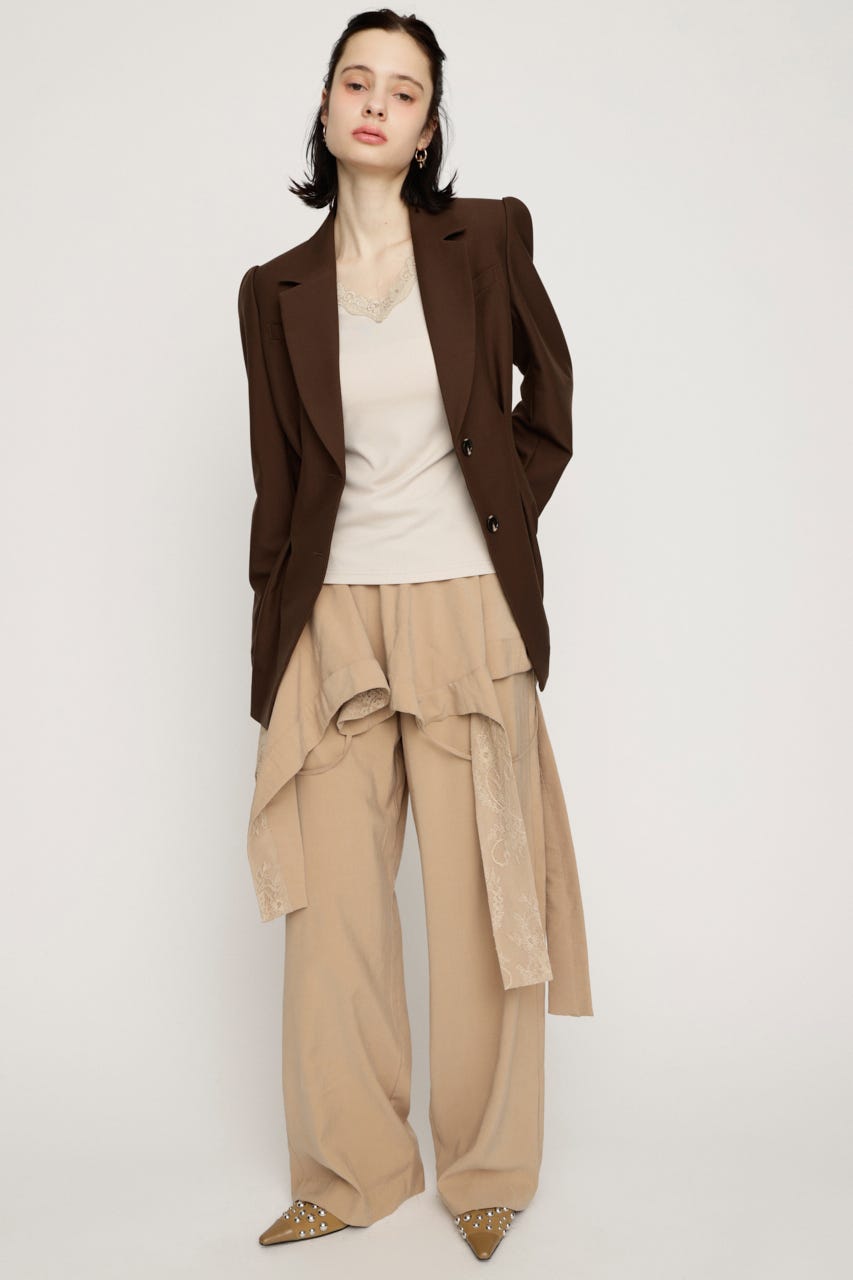 CAMI LAYERED DRAPE パンツ BEG 2