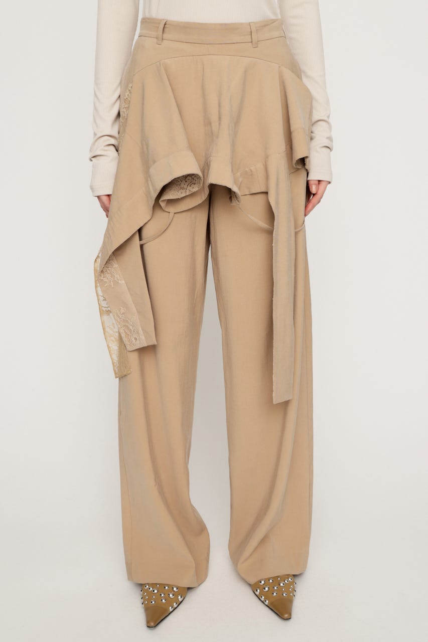 CAMI LAYERED DRAPE パンツ BEG 2