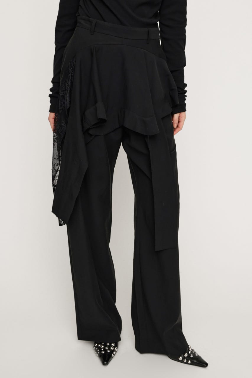 CAMI LAYERED DRAPE パンツ BLK 2