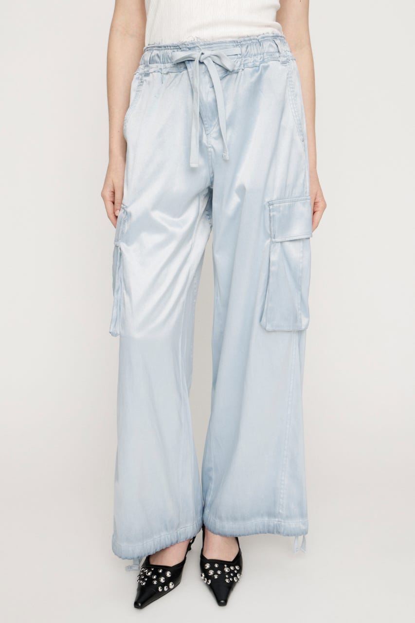 WASHED SATIN CARGO パンツ L/BLU 2