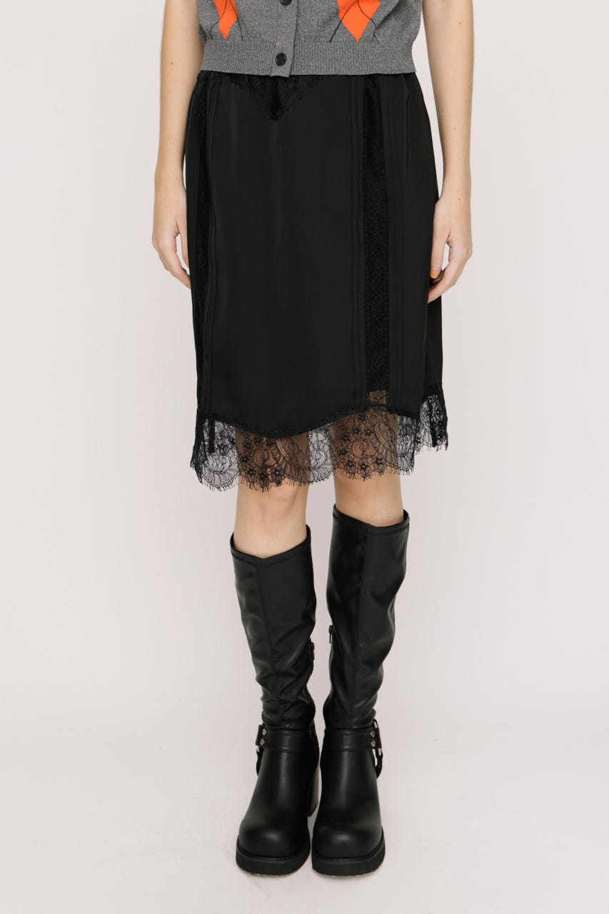 SHORT SLIP スカート BLK FREE