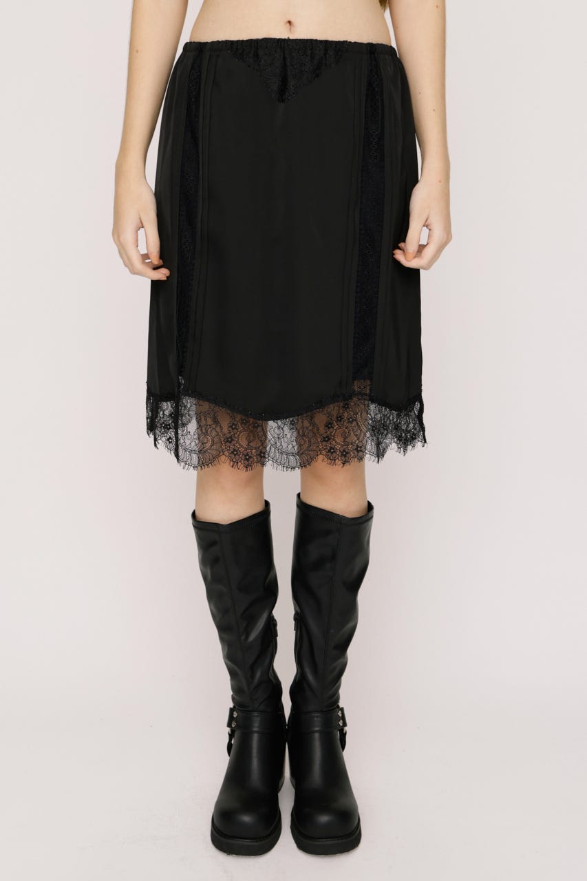 SHORT SLIP スカート BLK FREE