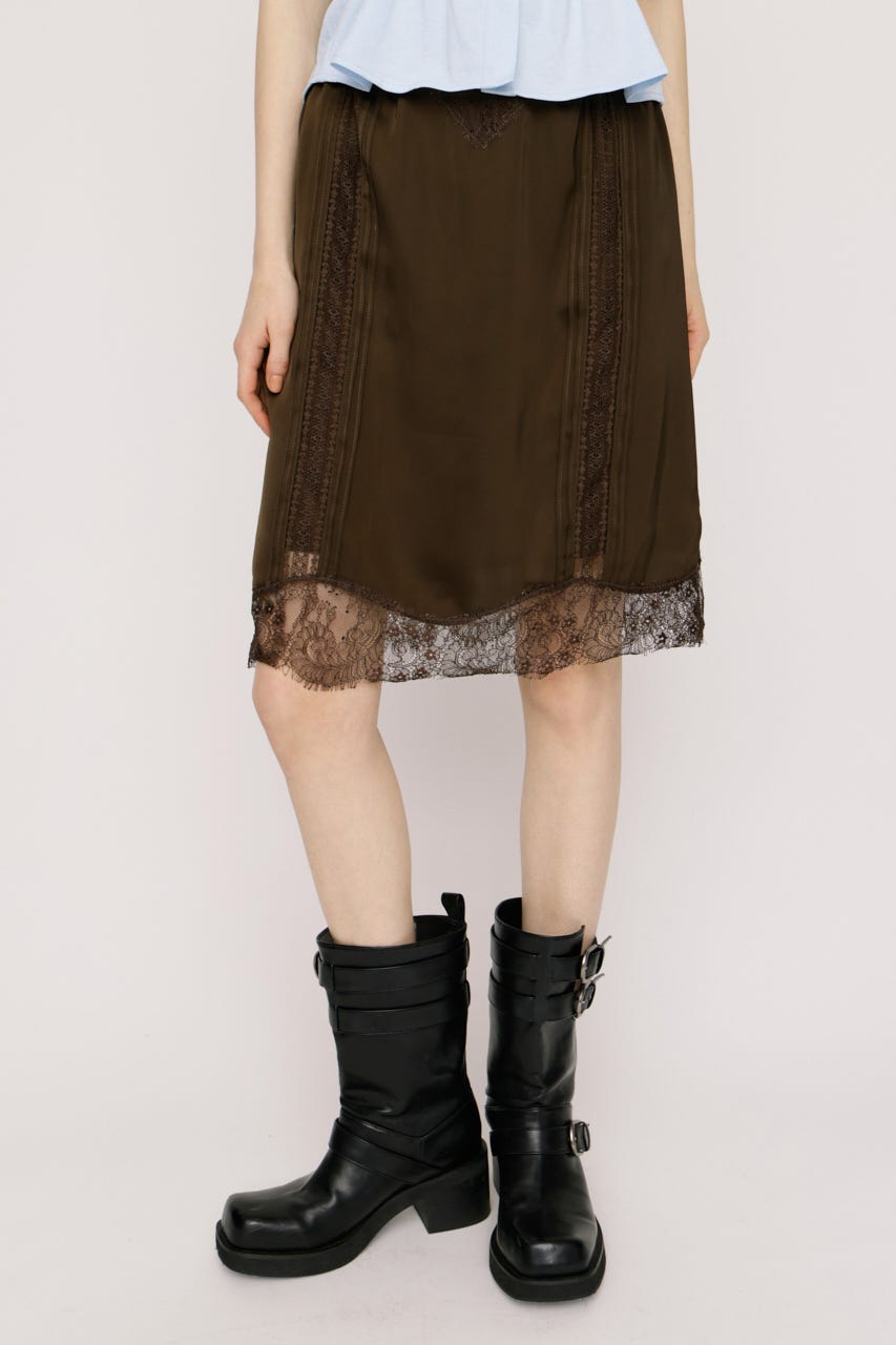 SHORT SLIP スカート BRN FREE