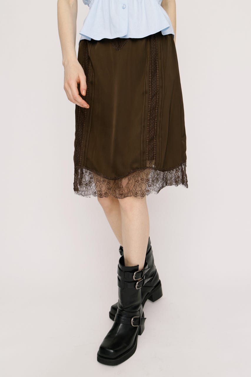 SHORT SLIP スカート BRN FREE