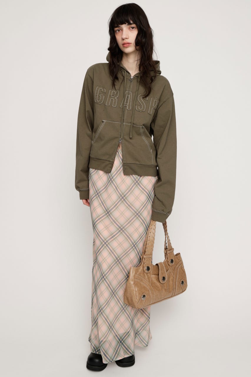 SHEER CHECK スカート M/PNK 2